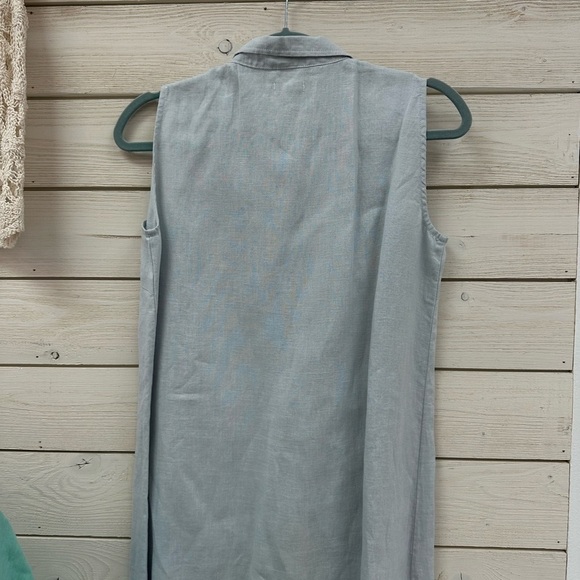 Garnet Hill Sleeveless Linen Button-Down Dress - Size 6 - Picture 6 of 7